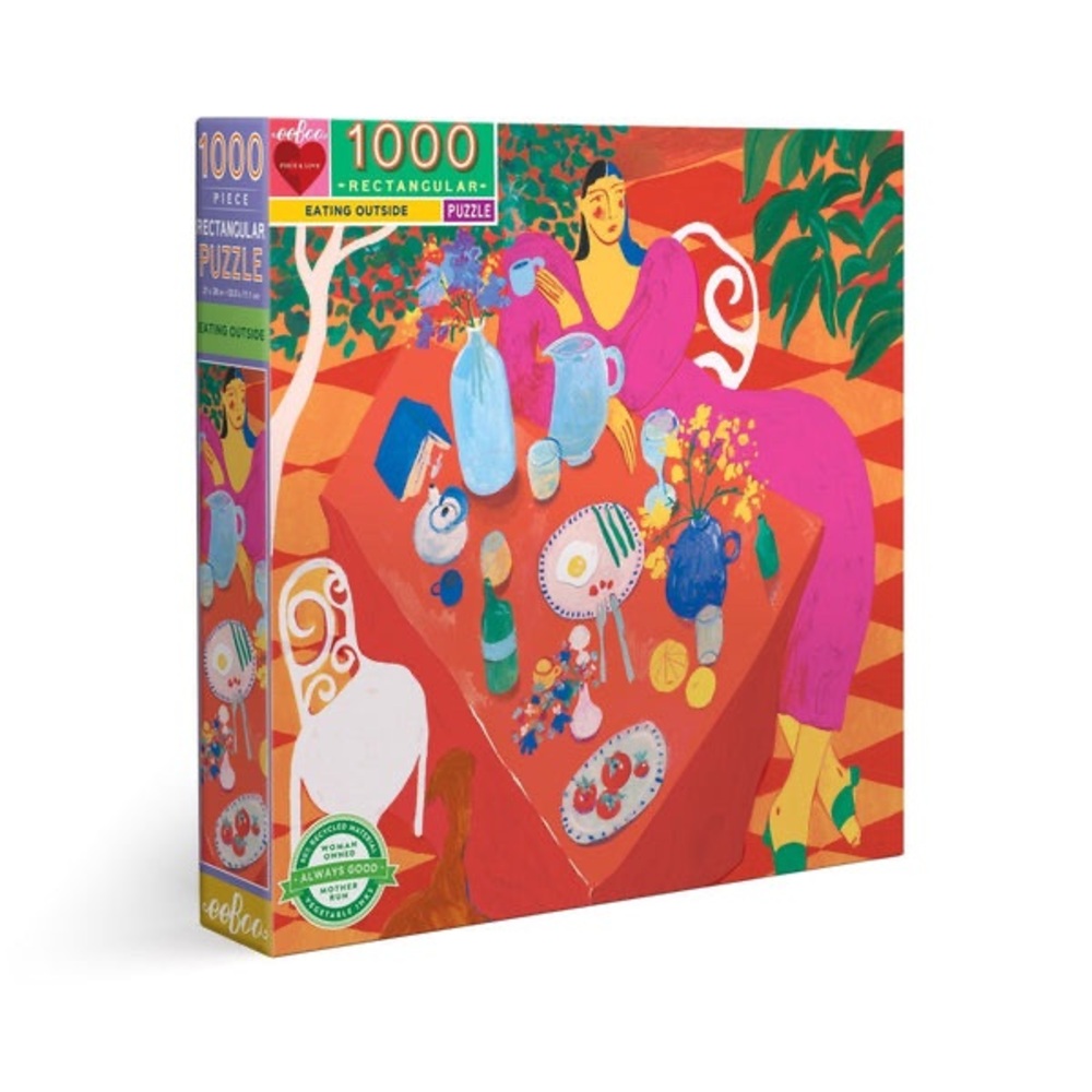 NWT Eeboo Eating Outside 1000 Piece Puzzle